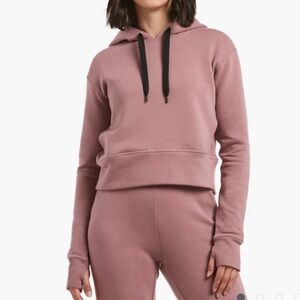 Public Rec Mauve Luxe Fleece Lined Cropped Hoodie Women’s Size MEDIUM athleisure